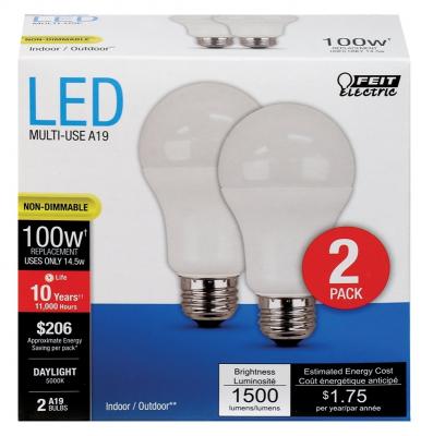 2pk 14.5W A19 50000K LED Bulb