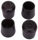 4pk 1-1/4 Black Rubber Leg Tip