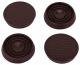 4pk 1-1/2 Brown Round Caster Cup