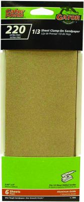 6pk 220G 1/3 Sheet A/O Sandpaper