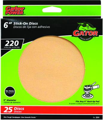 25pk 6" 220G Stick-On Sand Disc