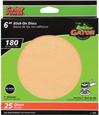 25pk 6" 180G Stick-On Sand Disc