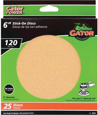 25pk 6" 120G Stick-On Sand Disc