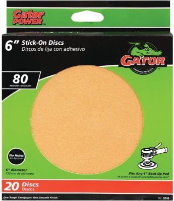 25pk 6" 80G Stick-On Sand Disc