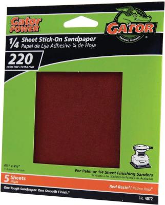 5pk 220G 1/4 Sheet PSA Sandpaper