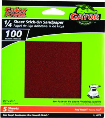 5pk 100G 1/4 Sheet PSA Sandpaper