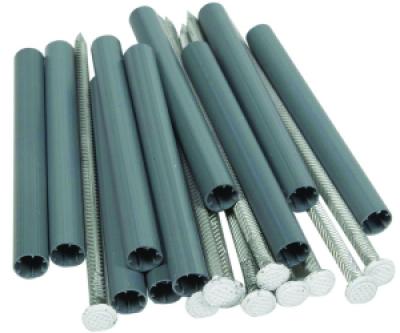 10pk White Gutter Nail & Ferrule