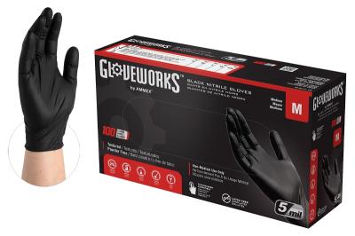 100pk M 5M Black Nitrile Glove