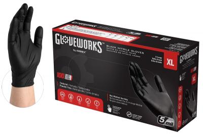 100pk XL 5M Black Nitrile Glove