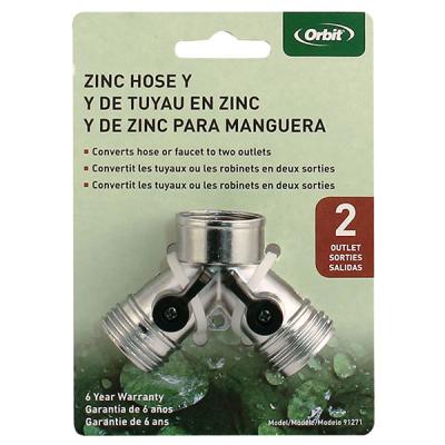 Hose Y w/ Shut Offs Zinc