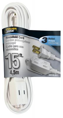 15' 16/2 White Ext Cord