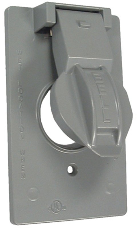 Single Outlet Cover Gray WP