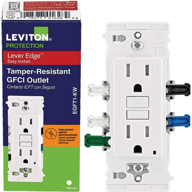 15A White ST TR GFCI Receptacle