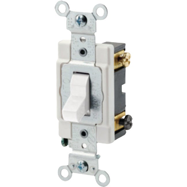 20A White Double Pole Switch