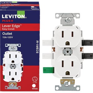 15A White HD LE Duplex Outlet