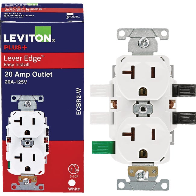 20A White HD LE Duplex Outlet