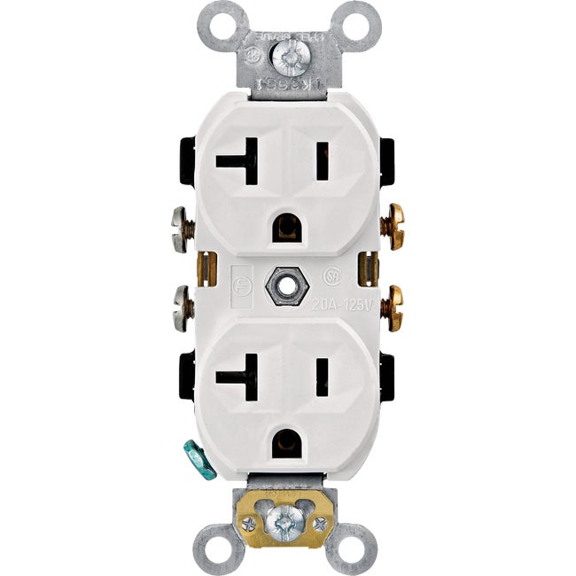 20A White Duplex Receptacle