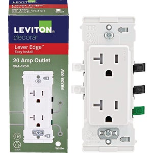20A White TR Decora Receptacle