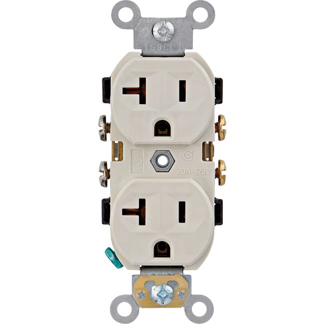20A L Almond Duplex Receptacle