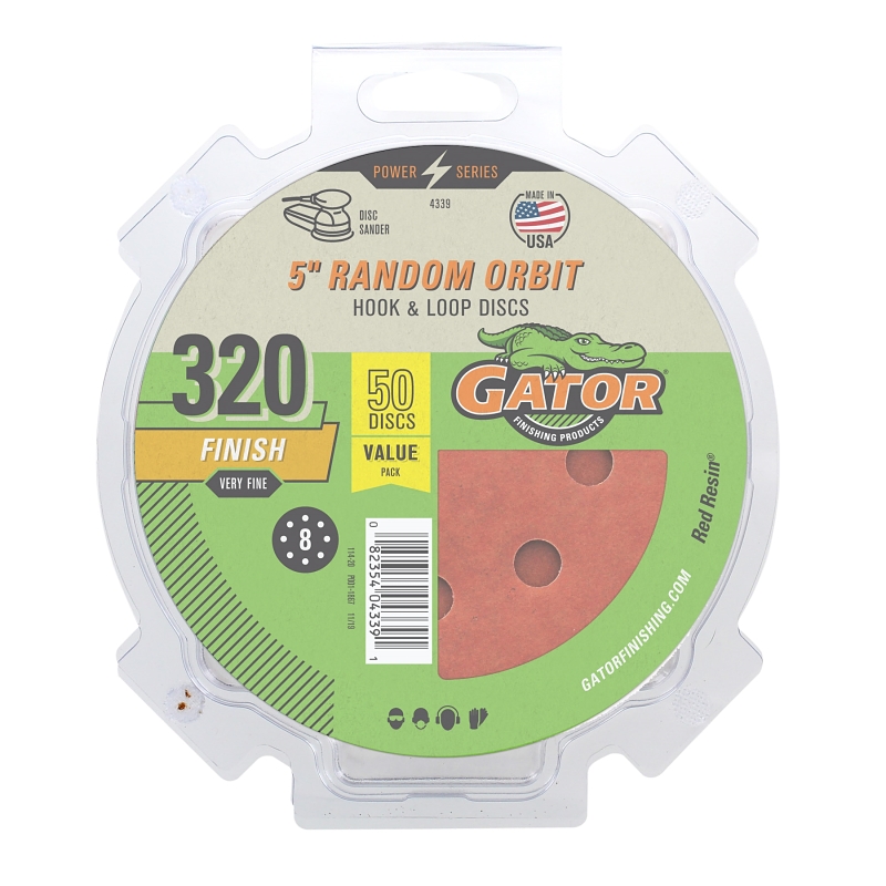 50pk 5" 320G 8-Hole H&L Disc