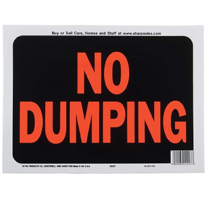 No Dumping Sign