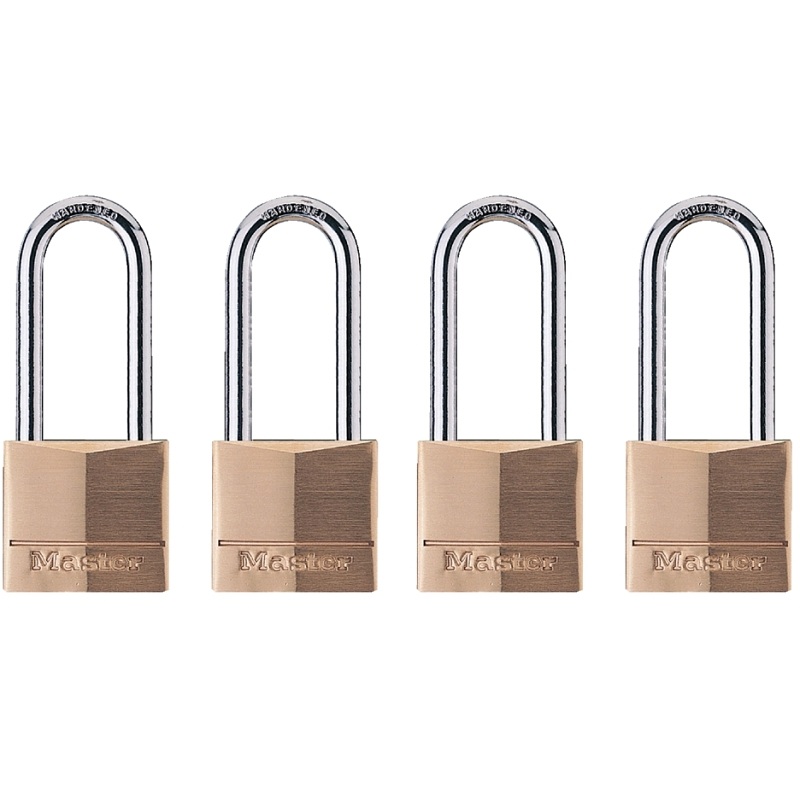 4pk Brass Padlock Long Shank