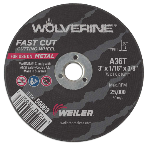 3x1/16x3/8 Metal Cutoff Wheel