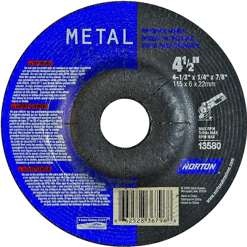 4-1/2x1/4x7/8 DC Metal Wheel