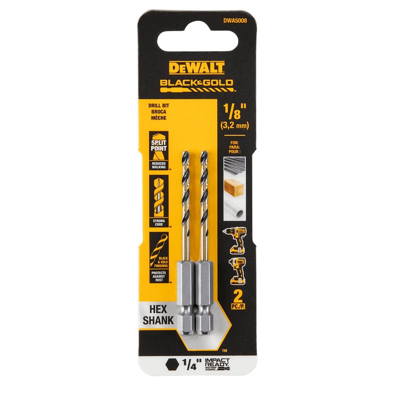 2pk 1/8 Hex Shank Drill Bit
