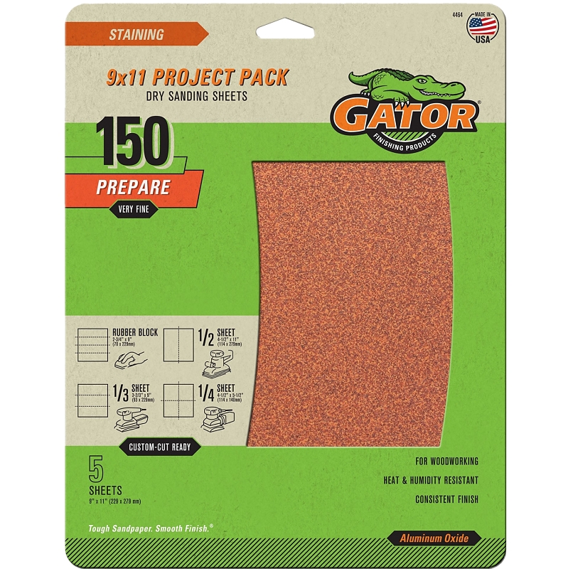 5pk 150G Garnet Sandpaper