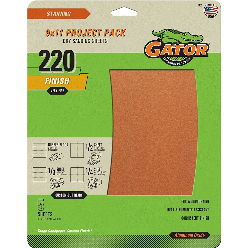 5pk 220G Garnet Sandpaper