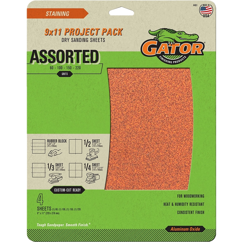 4pk Garnet Sandpaper Assorted