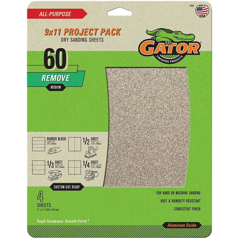 4pk 60 Sandpaper Alum Oxide