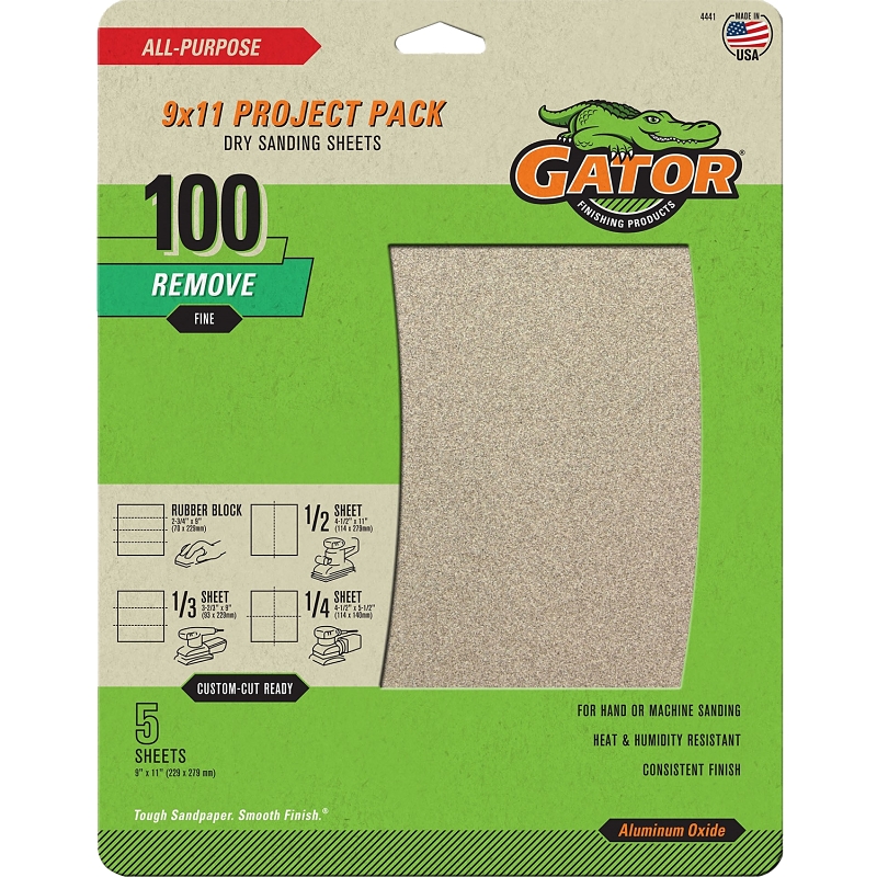 5pk 100 Sandpaper Alum Oxide