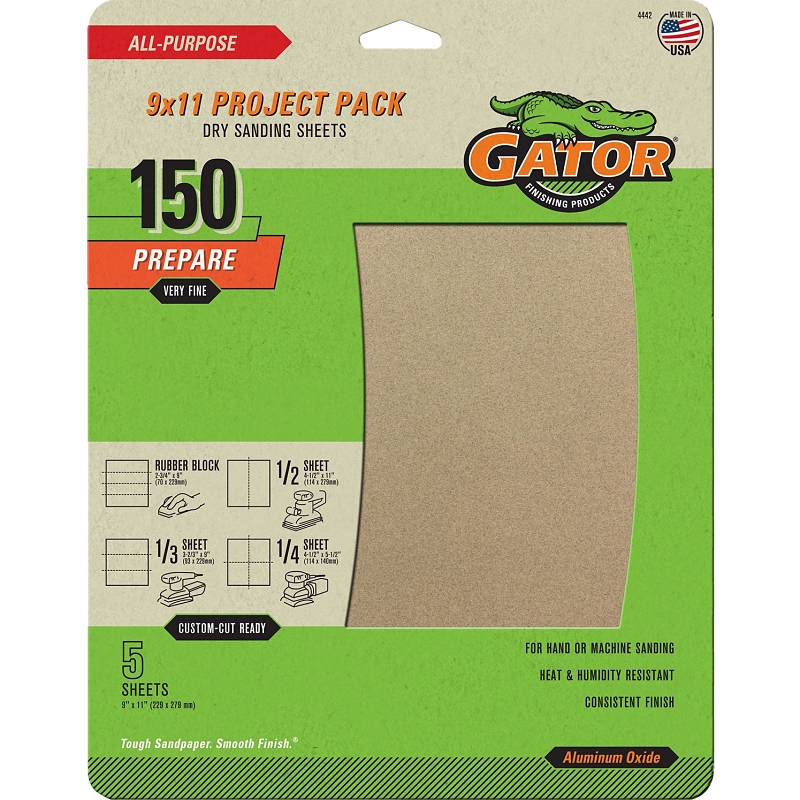 5pk 150 Sandpaper Alum Oxide