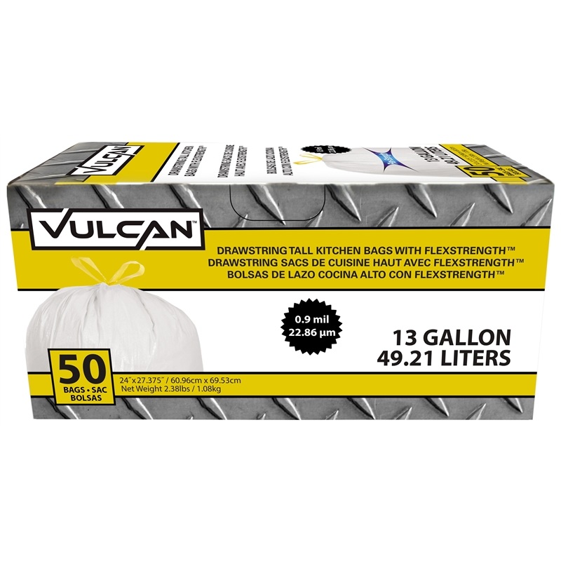 50ct 13gal .9Mil D/S Trash Bag