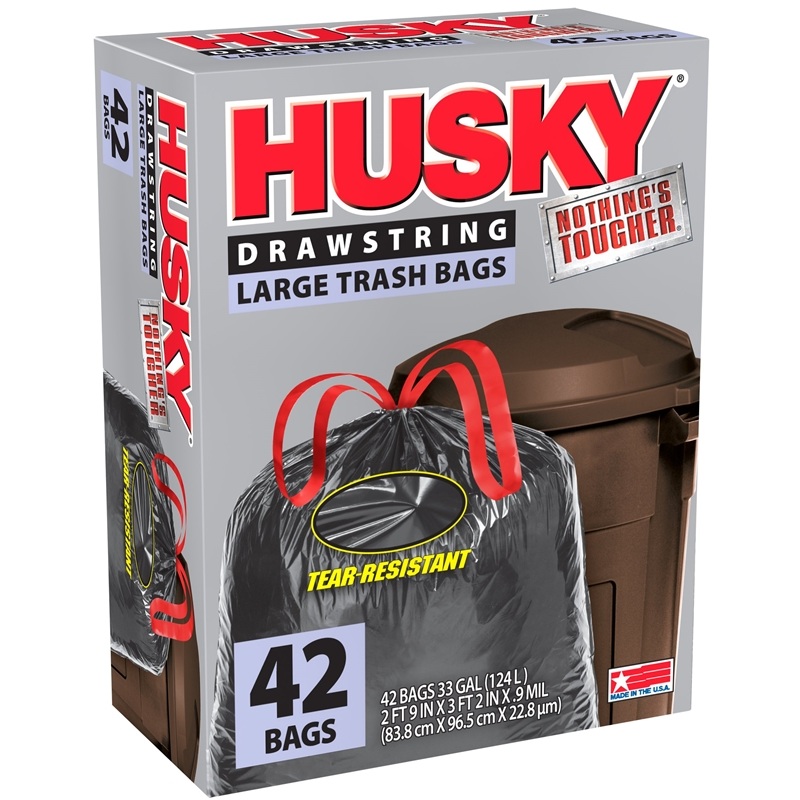 42ct 33gal .9Mil D/S Trash Bag