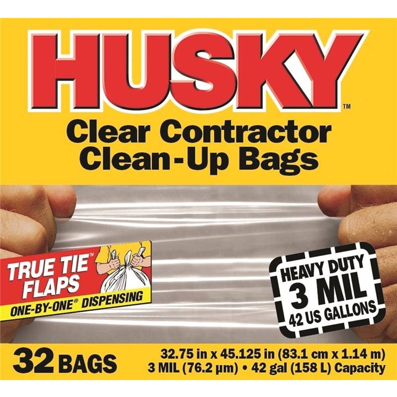32ct 42gal Clear Contractor Bag