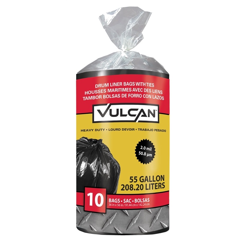 10ct 55gal 2mil Trash Bag