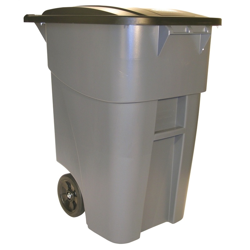 50gal Trash Can w/ Hinged Lid