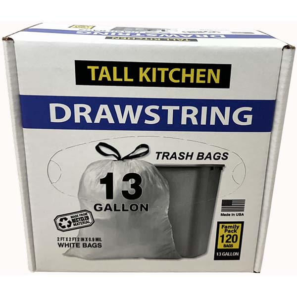120pk 13Gal .9M DS White Bag