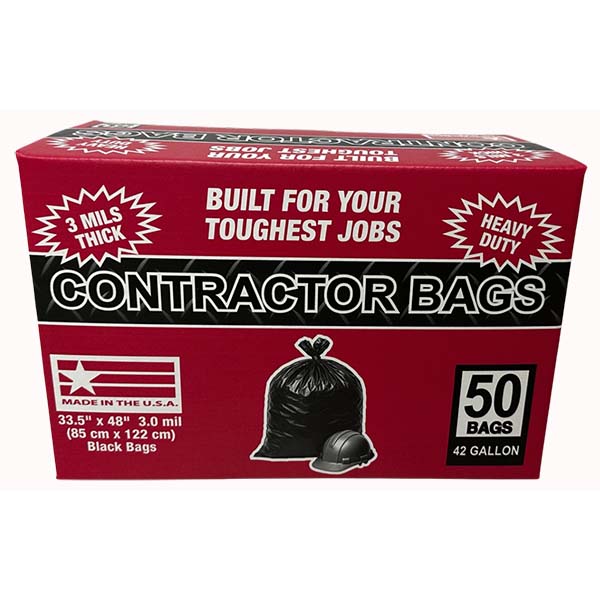 50pk 42Gal 3Mil Black Bag