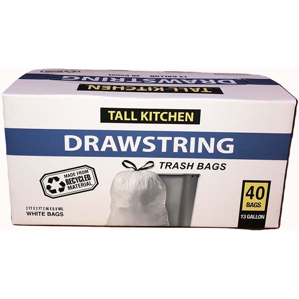 40pk 13Gal .9M DS White Bag