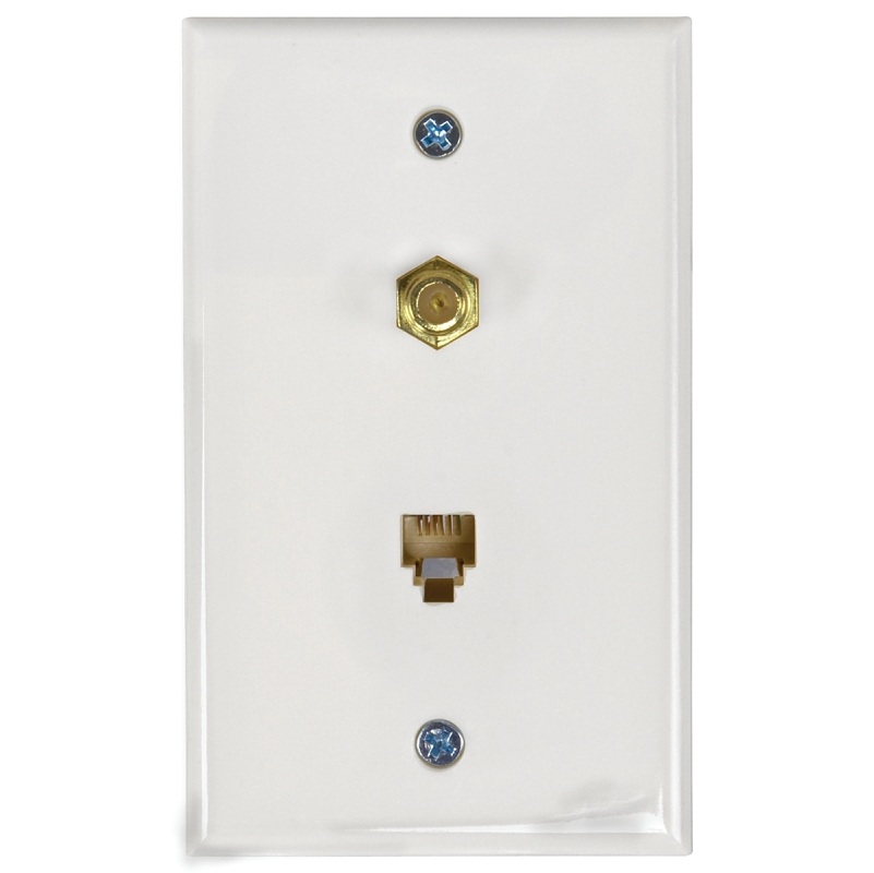 White Phone & Cable Plate