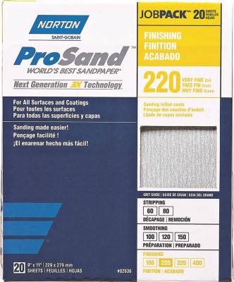 20pk 220G 3X Sandpaper