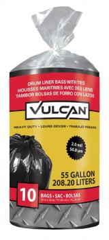 10ct 55gal 2mil Trash Bag