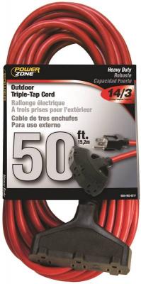 14/3 50' 3Tap Extension Cord