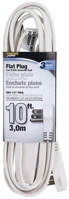 10' 16/3 3 Outlet White Ext Cord