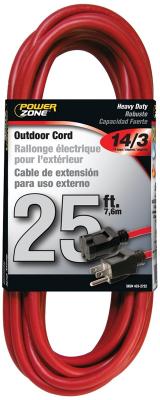 25' 14/3 Red Extension Cord